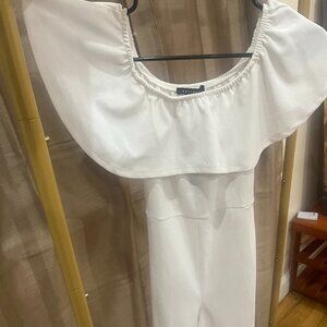 Revamp White Ruffle Romper with Tie Waist – Effortlessly Chic & Playful